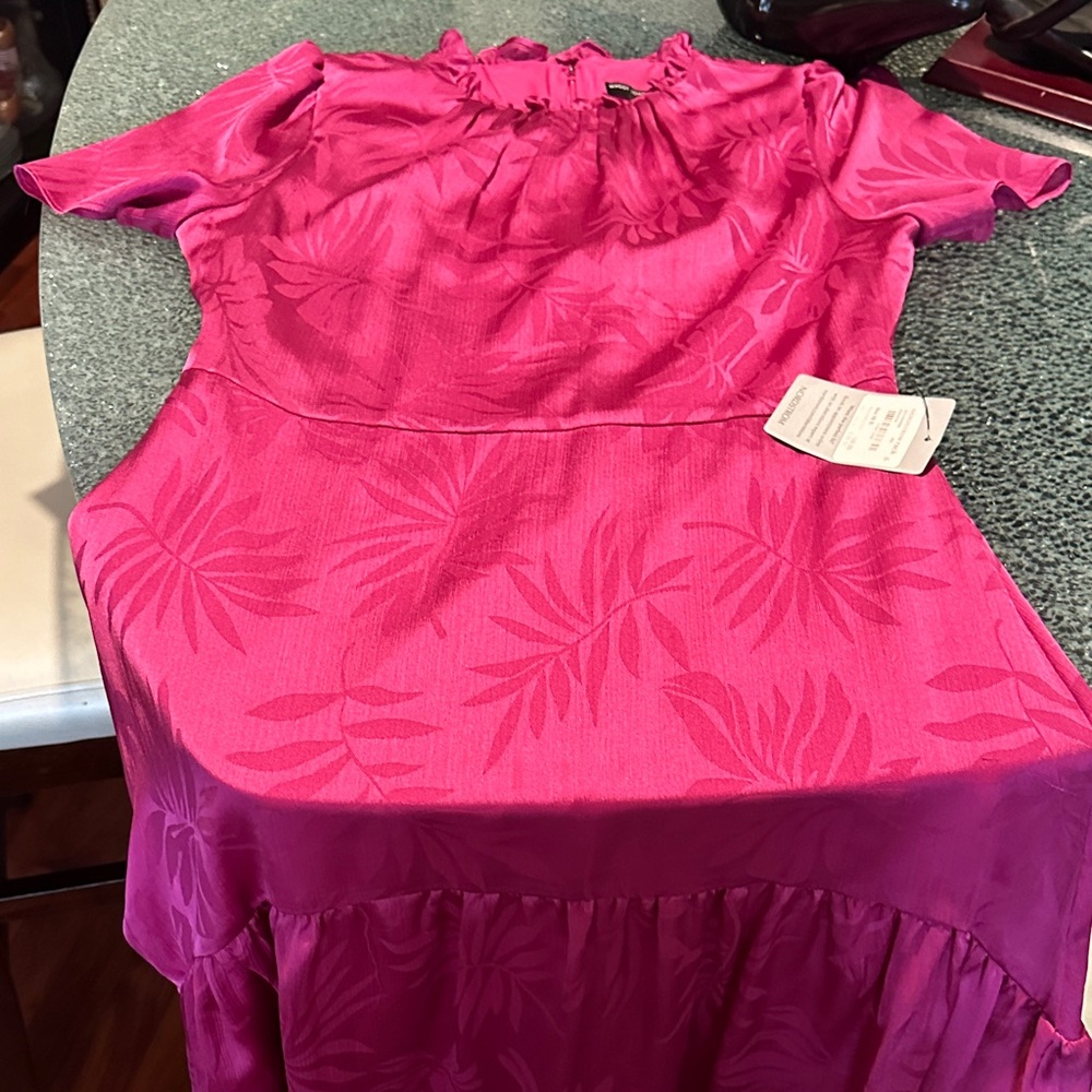 Nordstrom Girls' Bright Fuchsia Floral Jacquard Tiered Dress